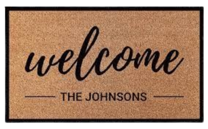Personalised welcome mat